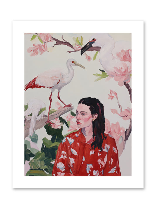 Her Garden's GuestsREZ -- Paper Print 9x12