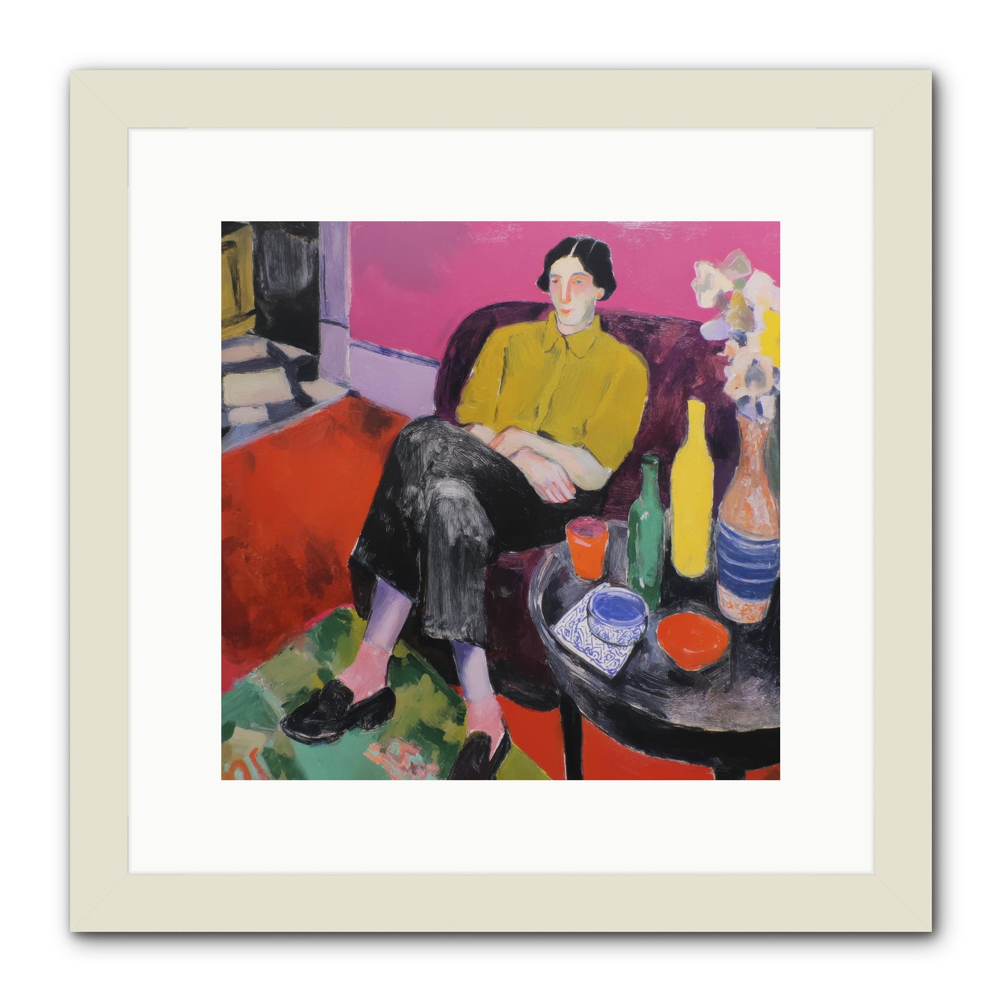 Her Language -- Framed Print - White 12x12