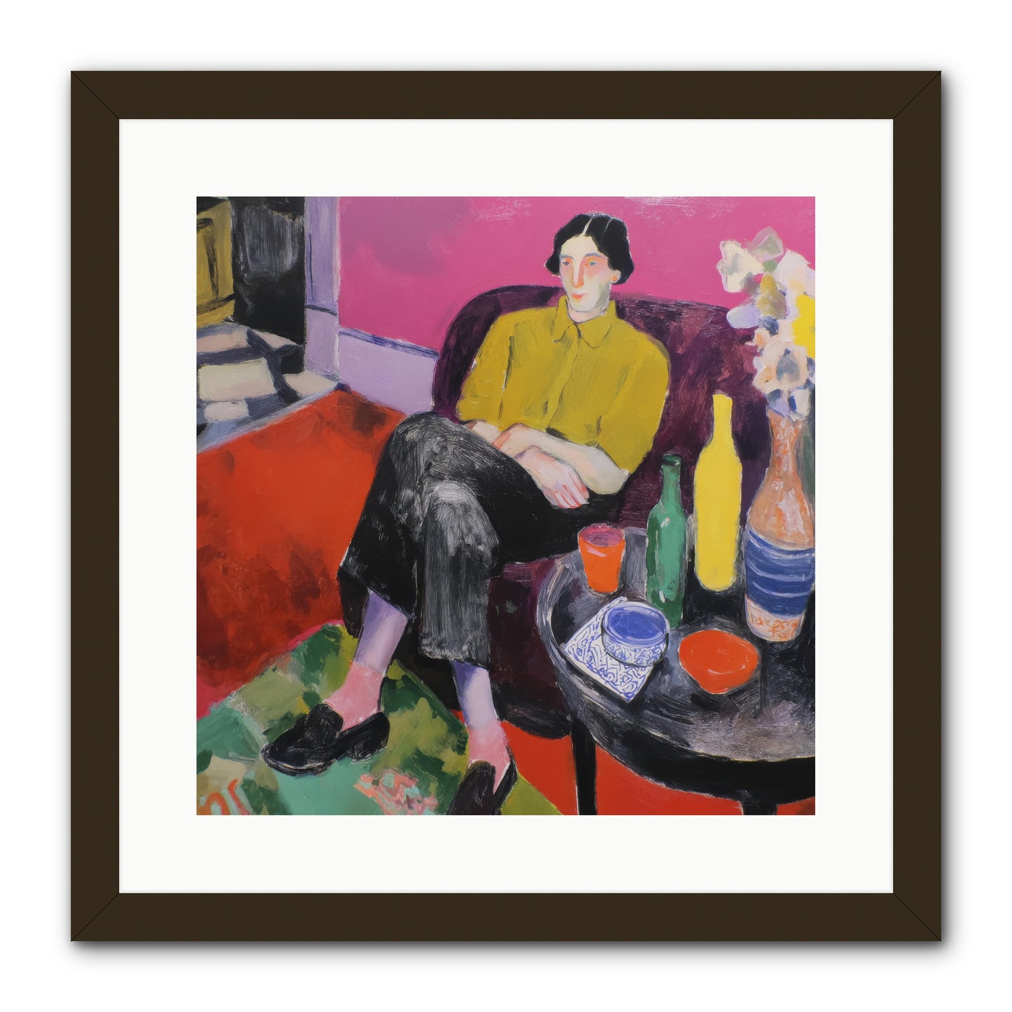Her Language -- Framed Print - Black 16x16