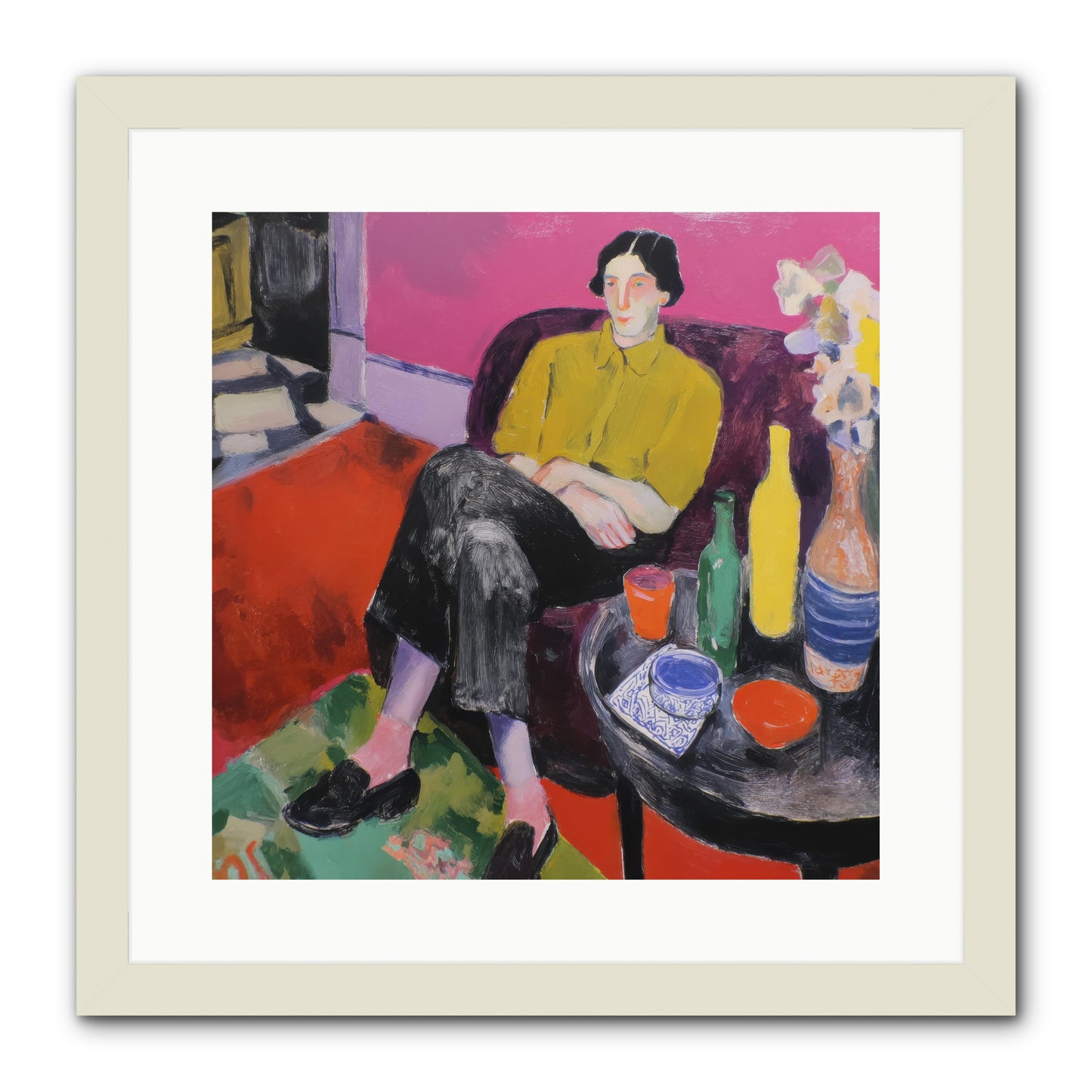Her Language -- Framed Print - White 16x16