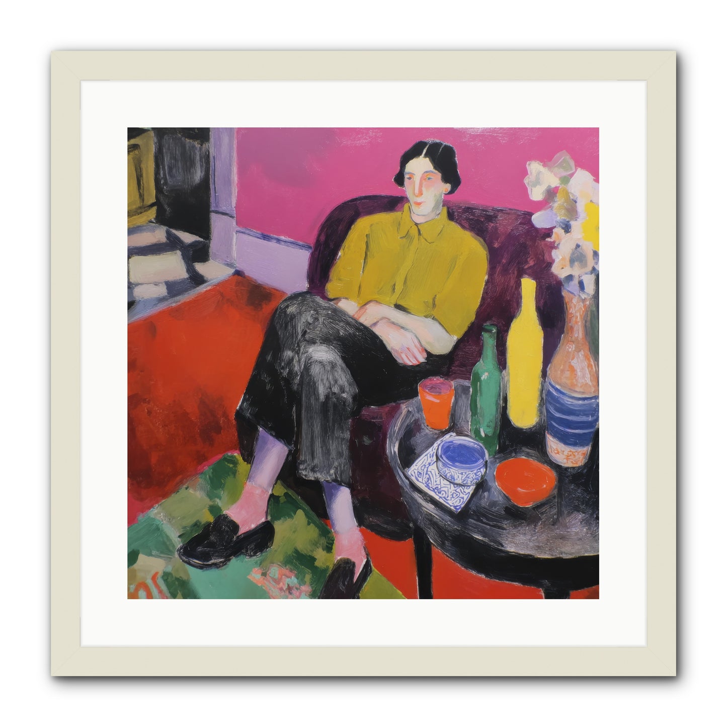 Her Language -- Framed Print - White 20x20