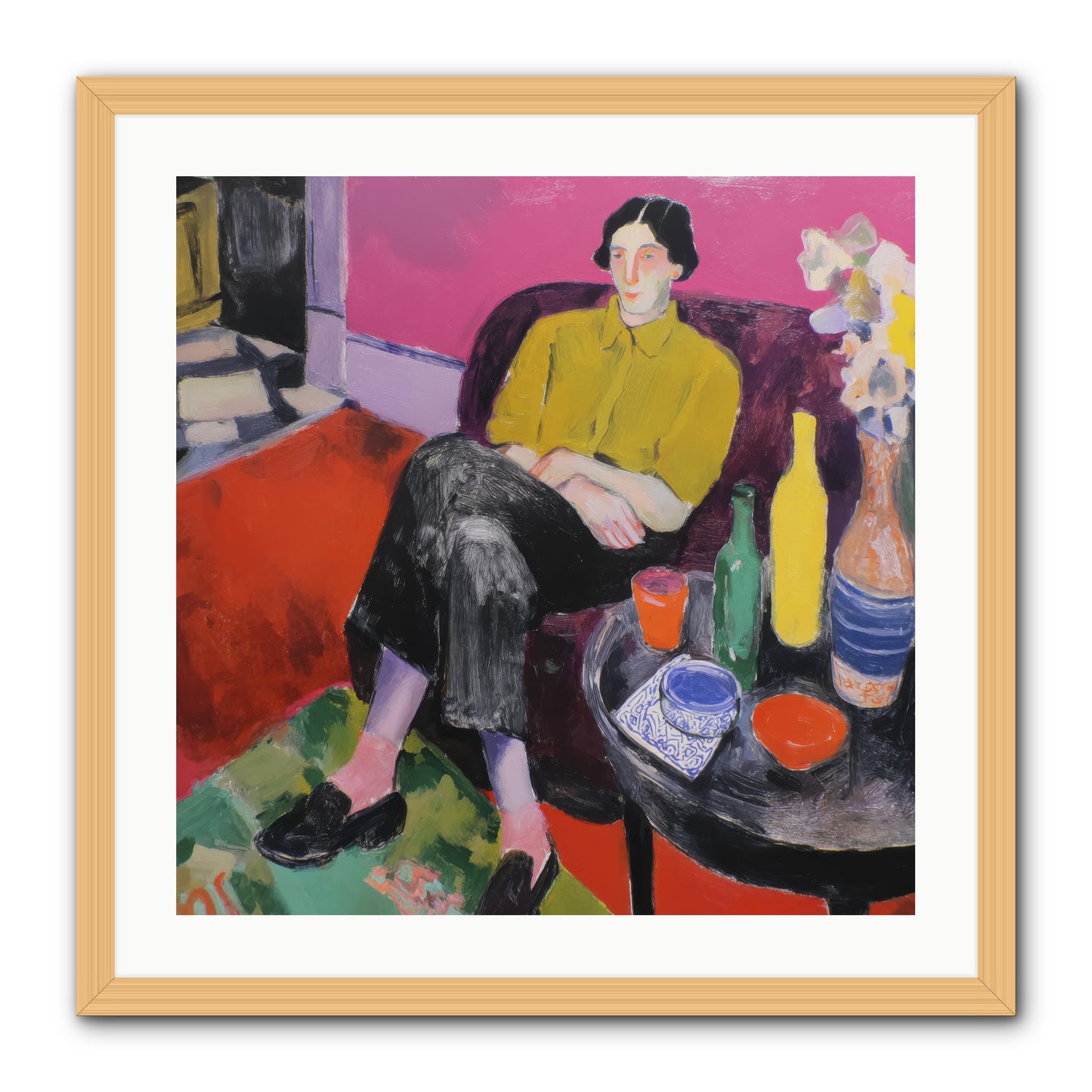 Her Language -- Framed Print - Natural 24x24