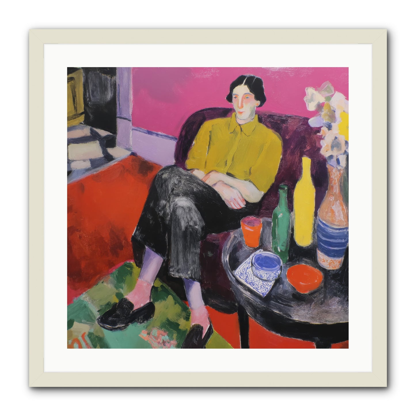 Her Language -- Framed Print - White 24x24