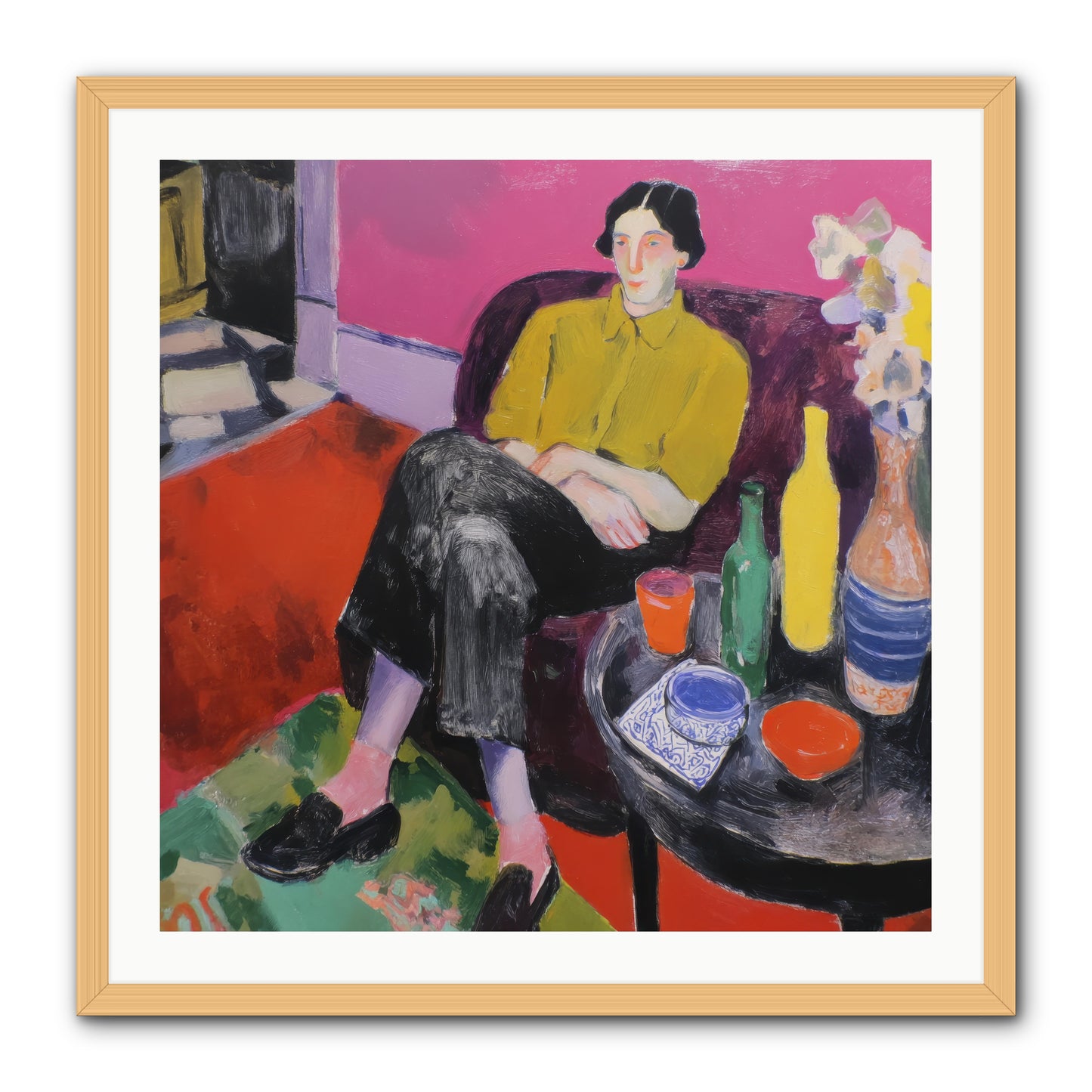 Her Language -- Framed Print - Natural 30x30
