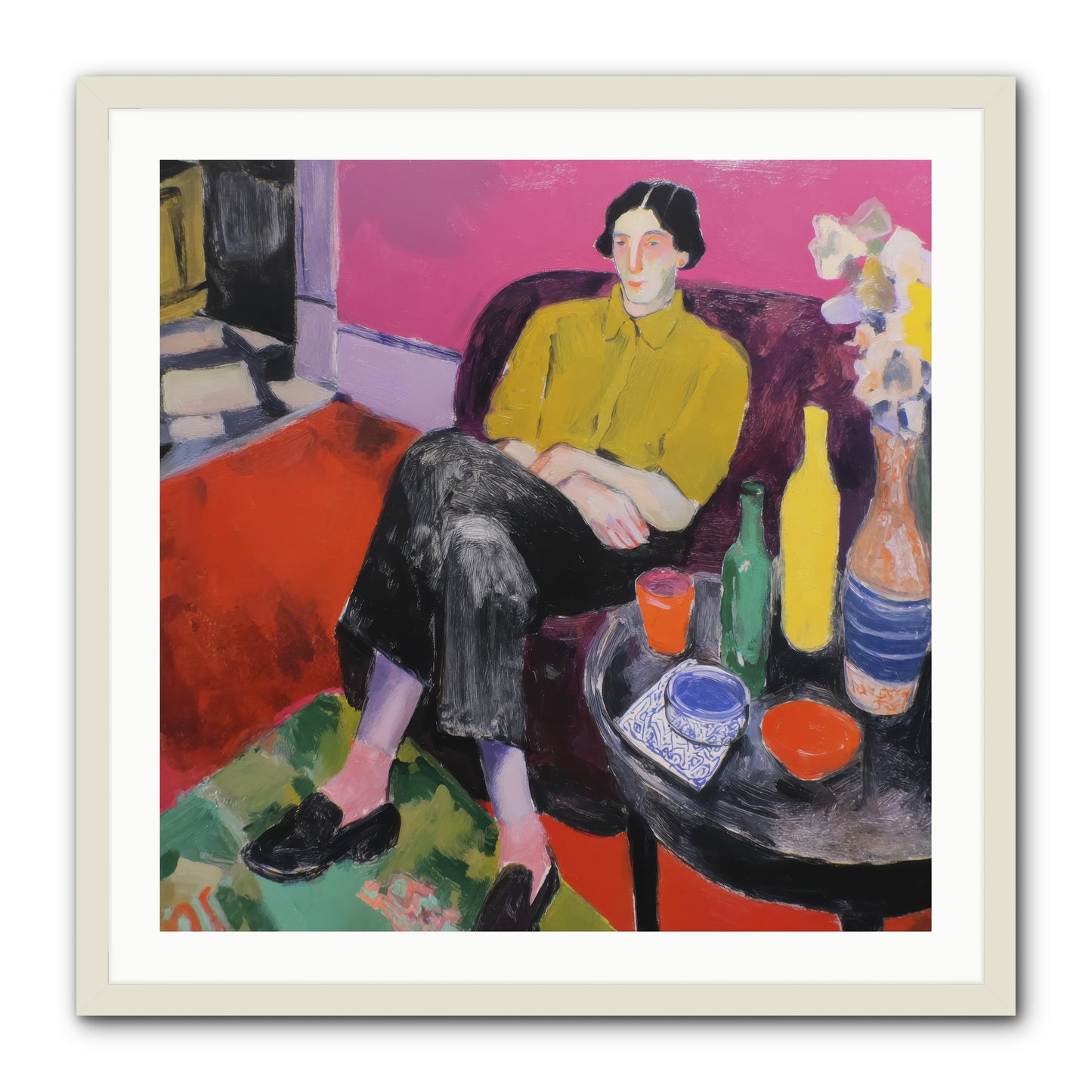 Her Language -- Framed Print - White 30x30