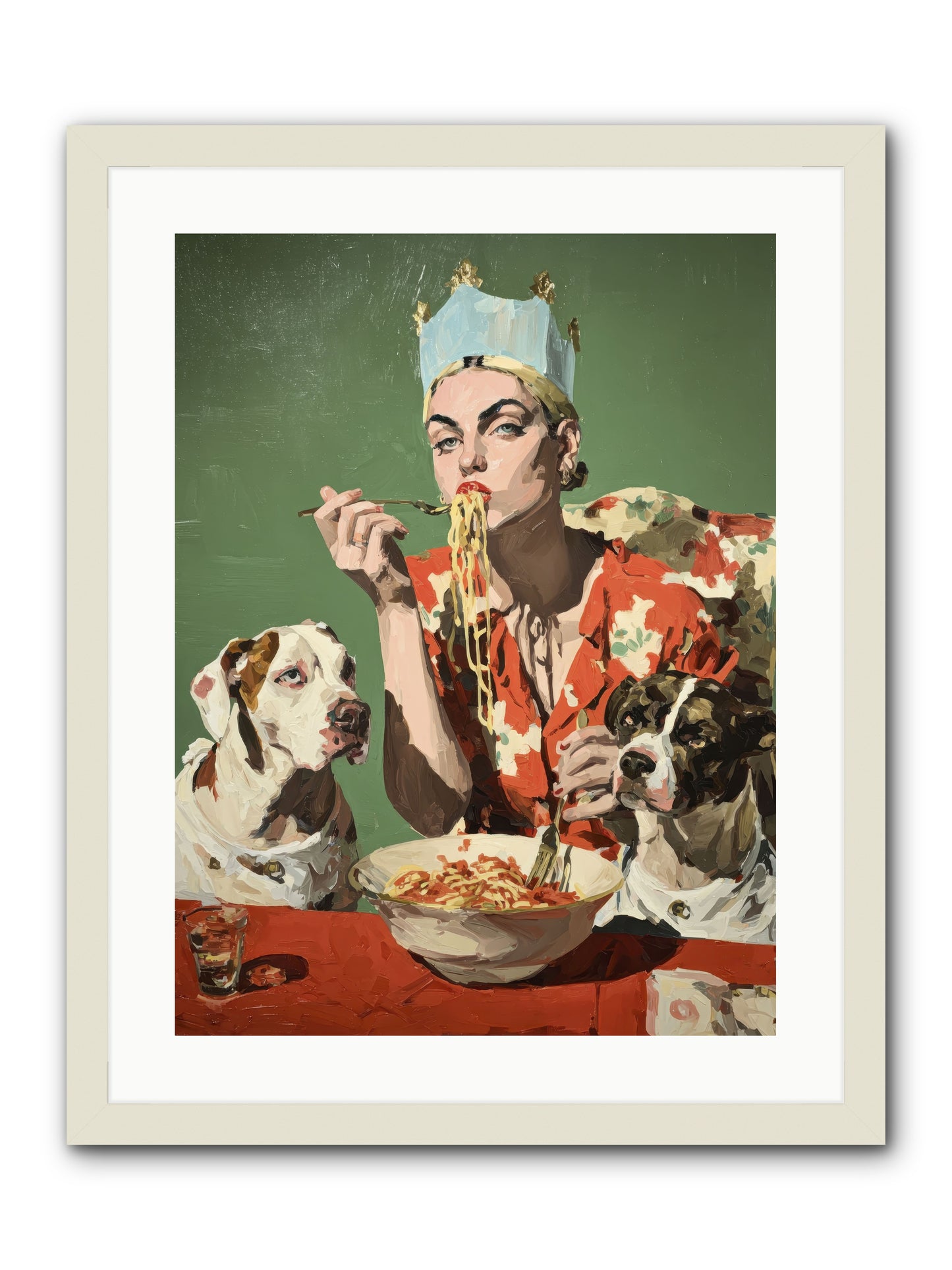 Her Majesty Of Lazy Afternoons -- Framed Print - White 18x24