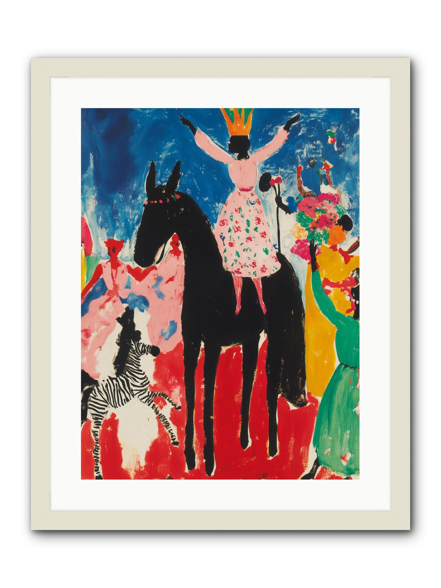 Her Majesty's Moon Parade -- Framed Print - White 18x24