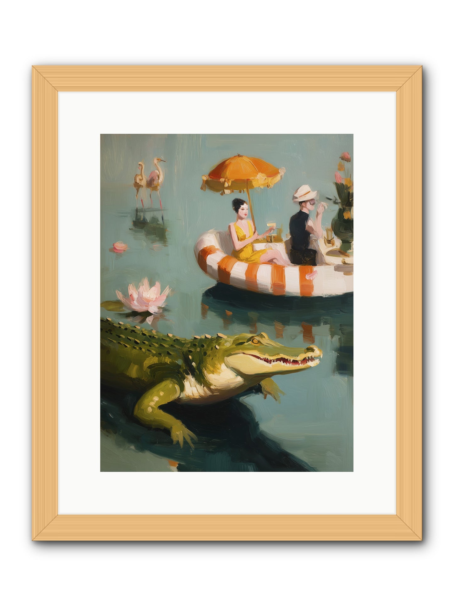 Hidden Harbor -- Framed Print - Natural 12x16
