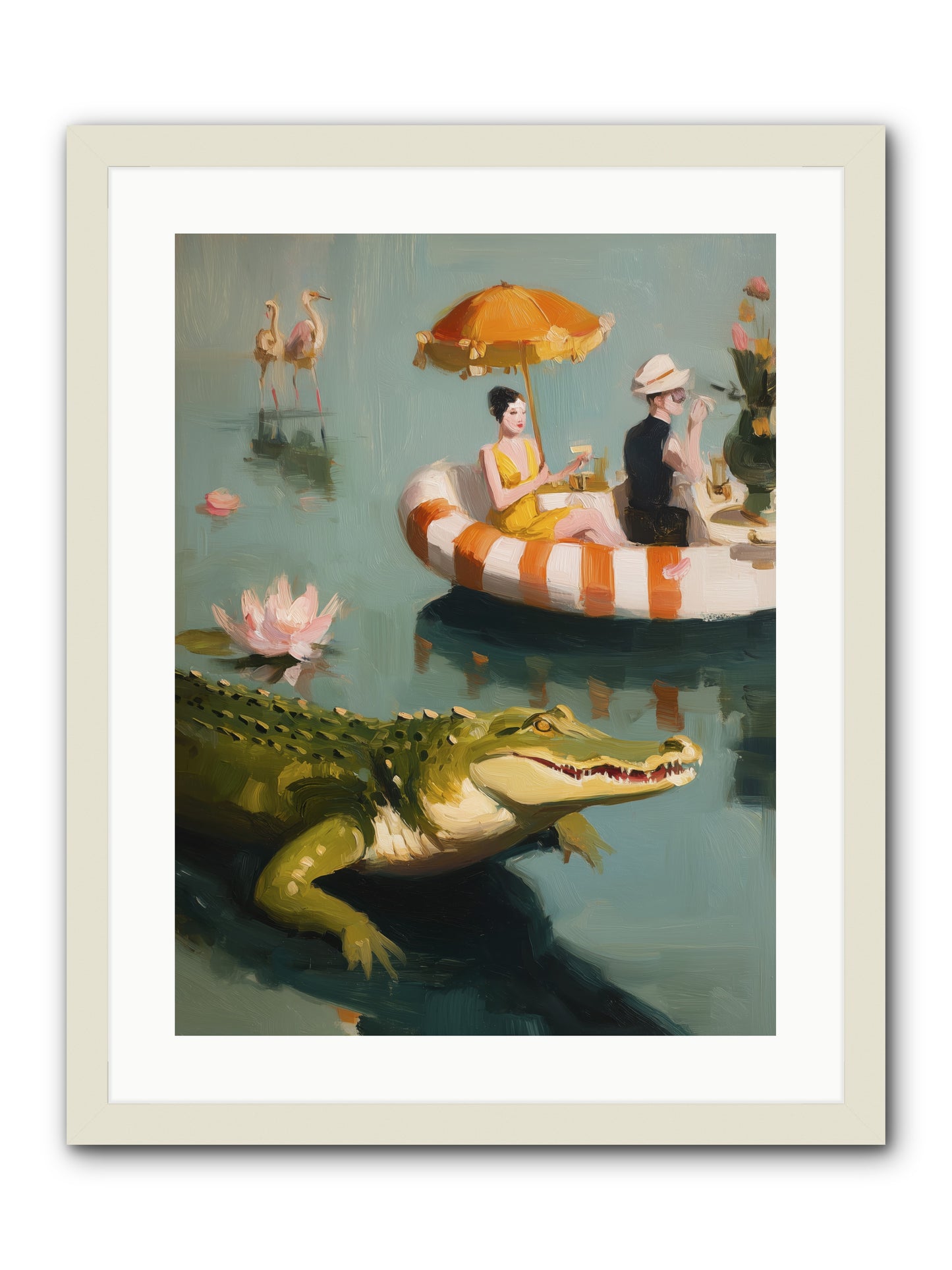 Hidden Harbor -- Framed Print - White 18x24