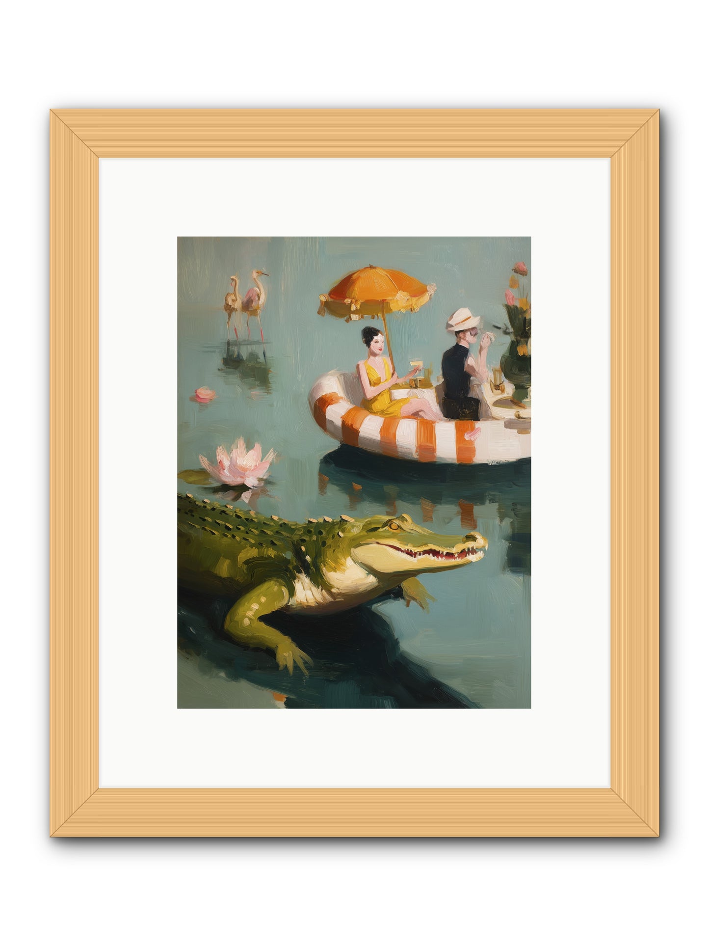 Hidden Harbor -- Framed Print - Natural 9x12