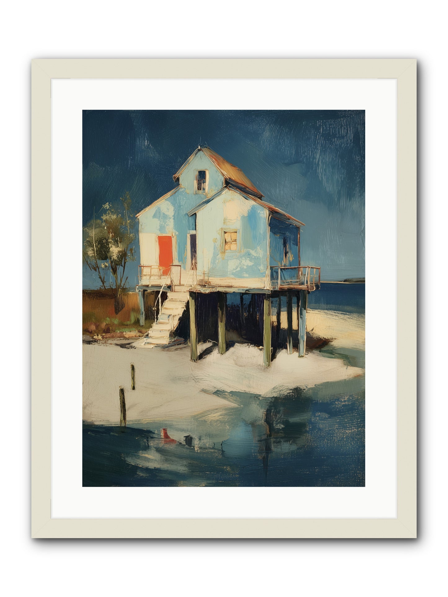 Hidden Perch -- Framed Print - White 18x24