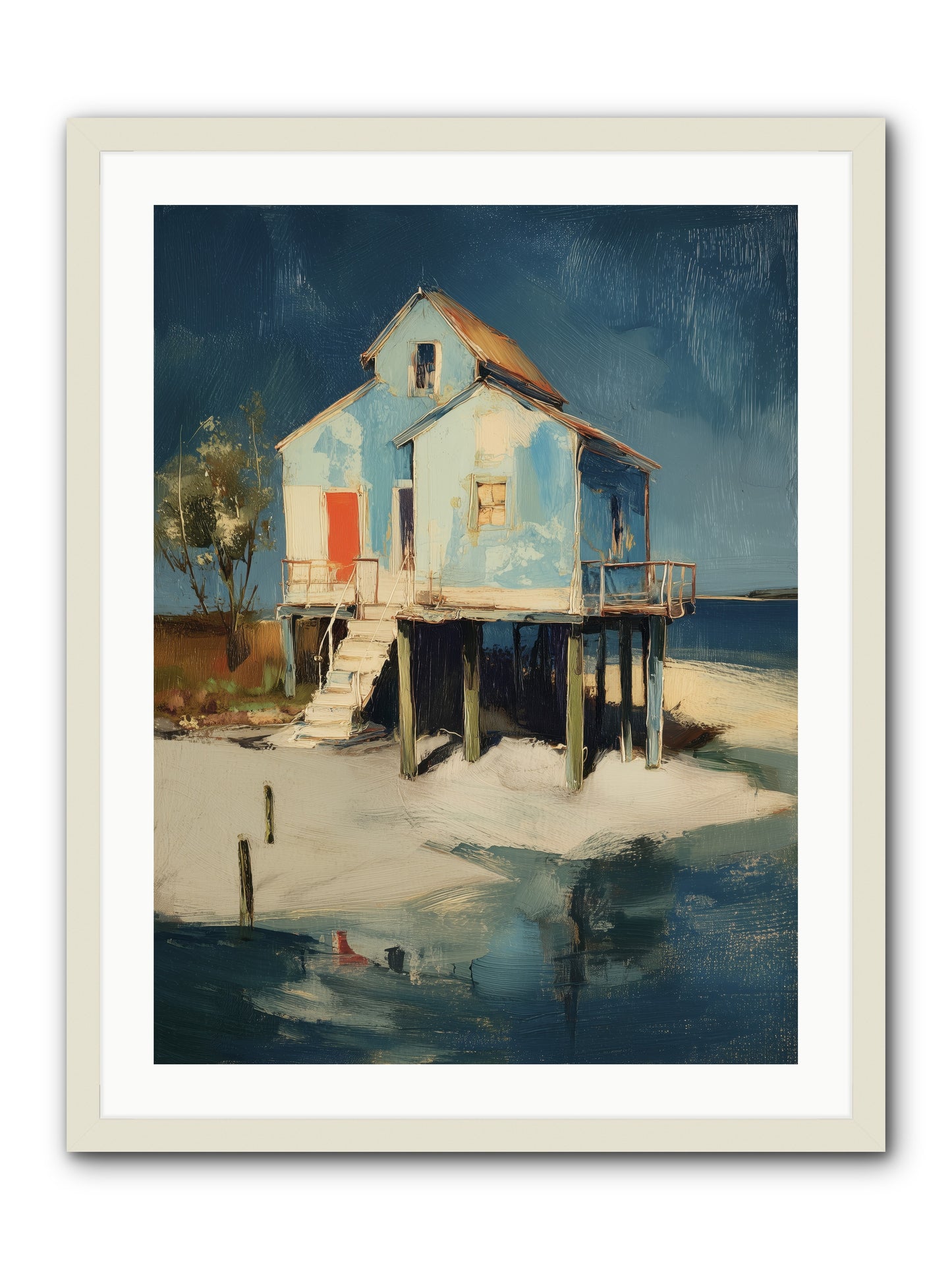 Hidden Perch -- Framed Print - White 24x32