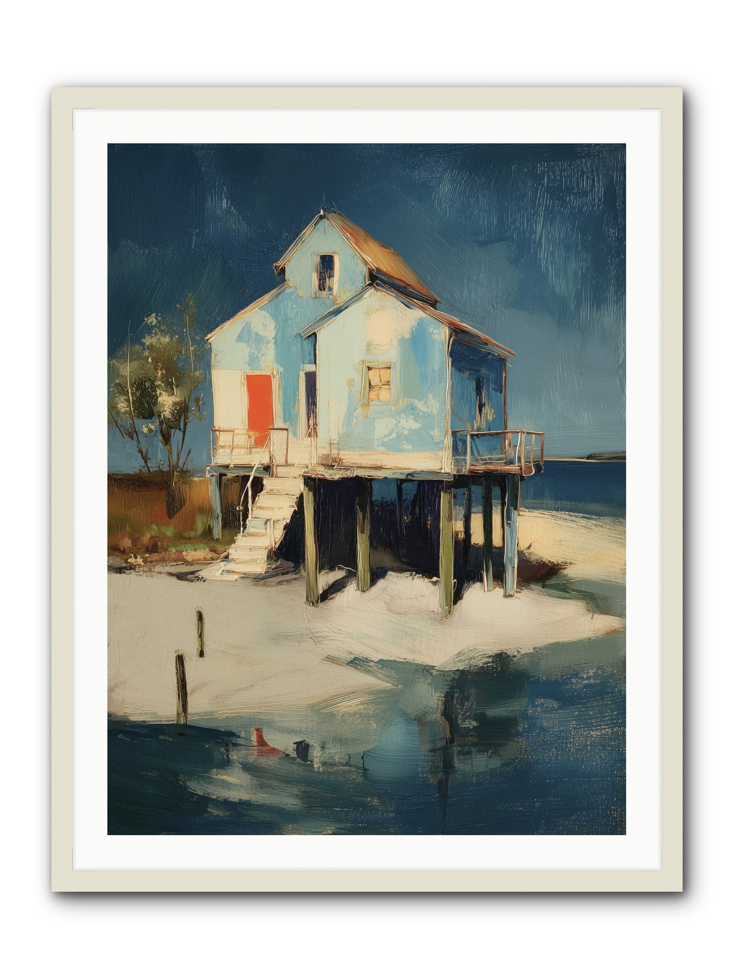 Hidden Perch -- Framed Print - White 30x40