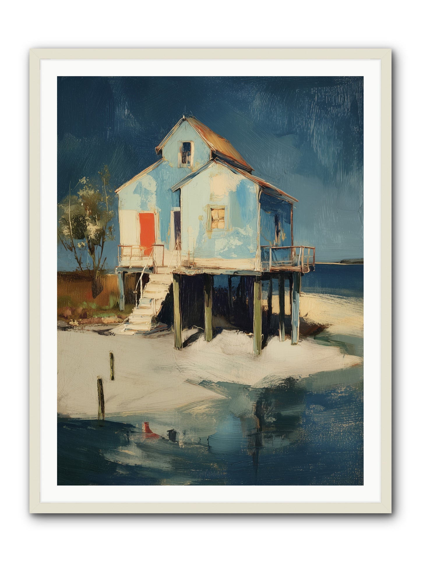 Hidden Perch -- Framed Print - White 36x48