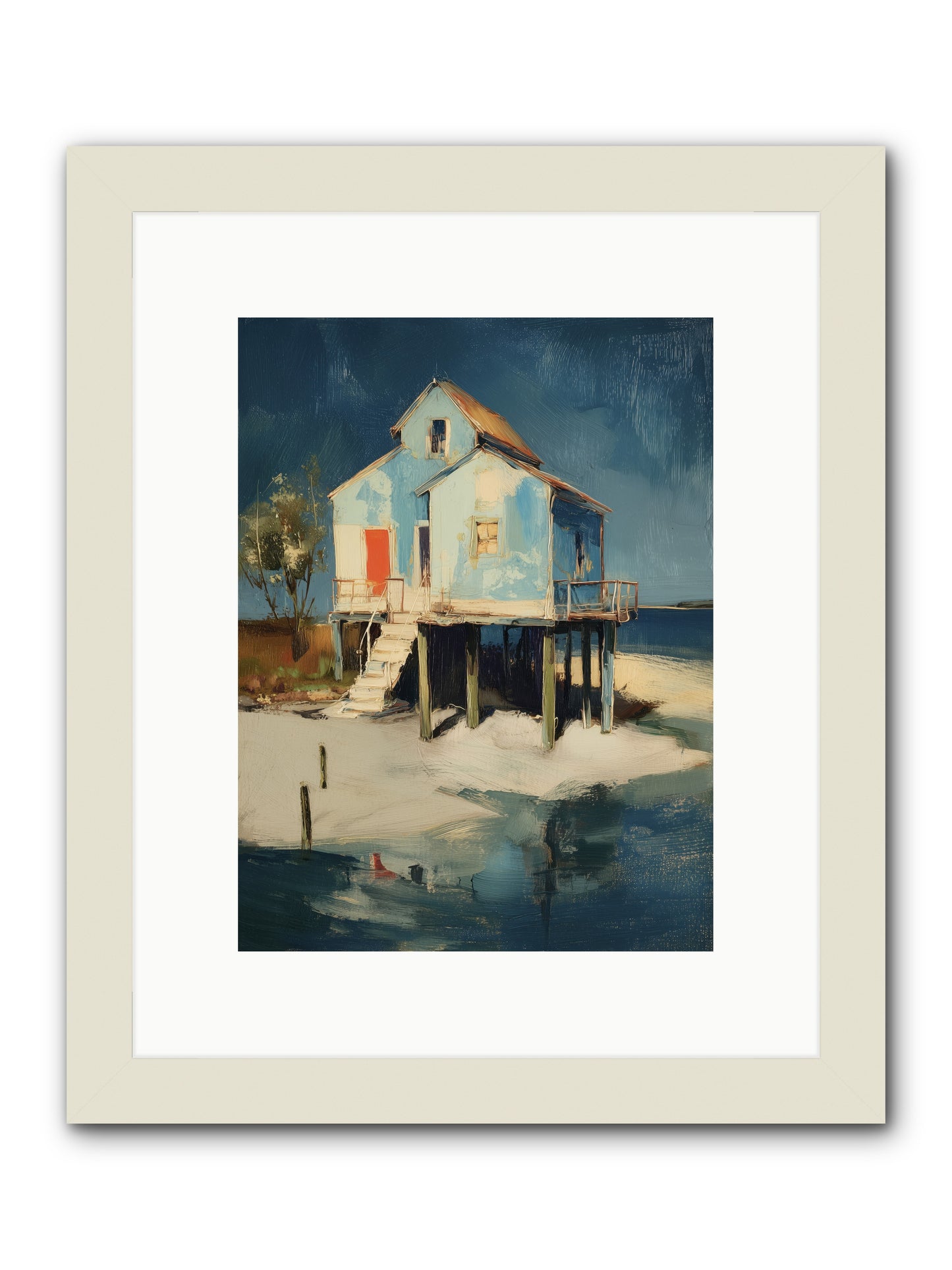 Hidden Perch -- Framed Print - White 9x12