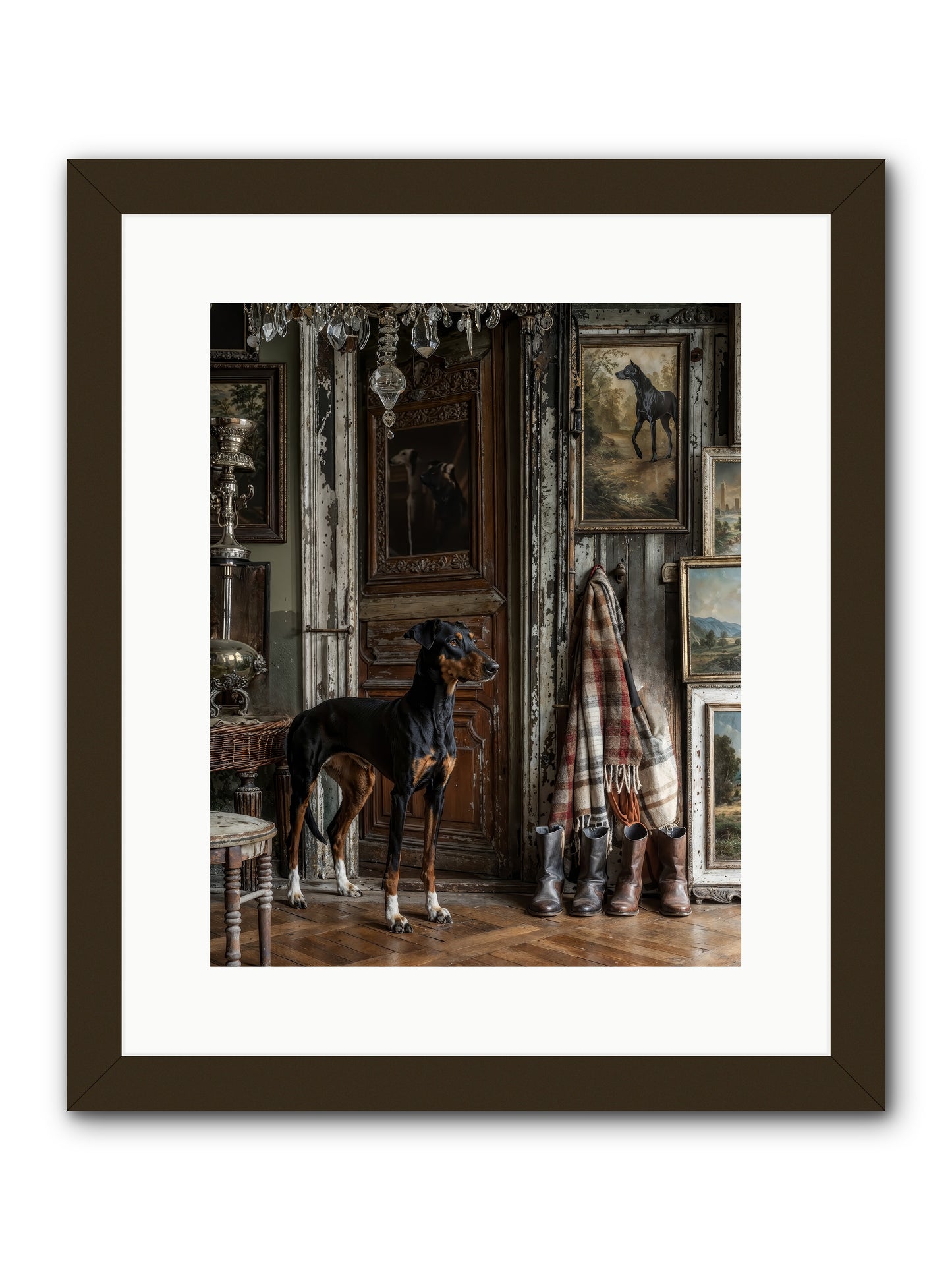 His Lordship Sir Fetch-A-Lot -- Framed Print - Black 12x15