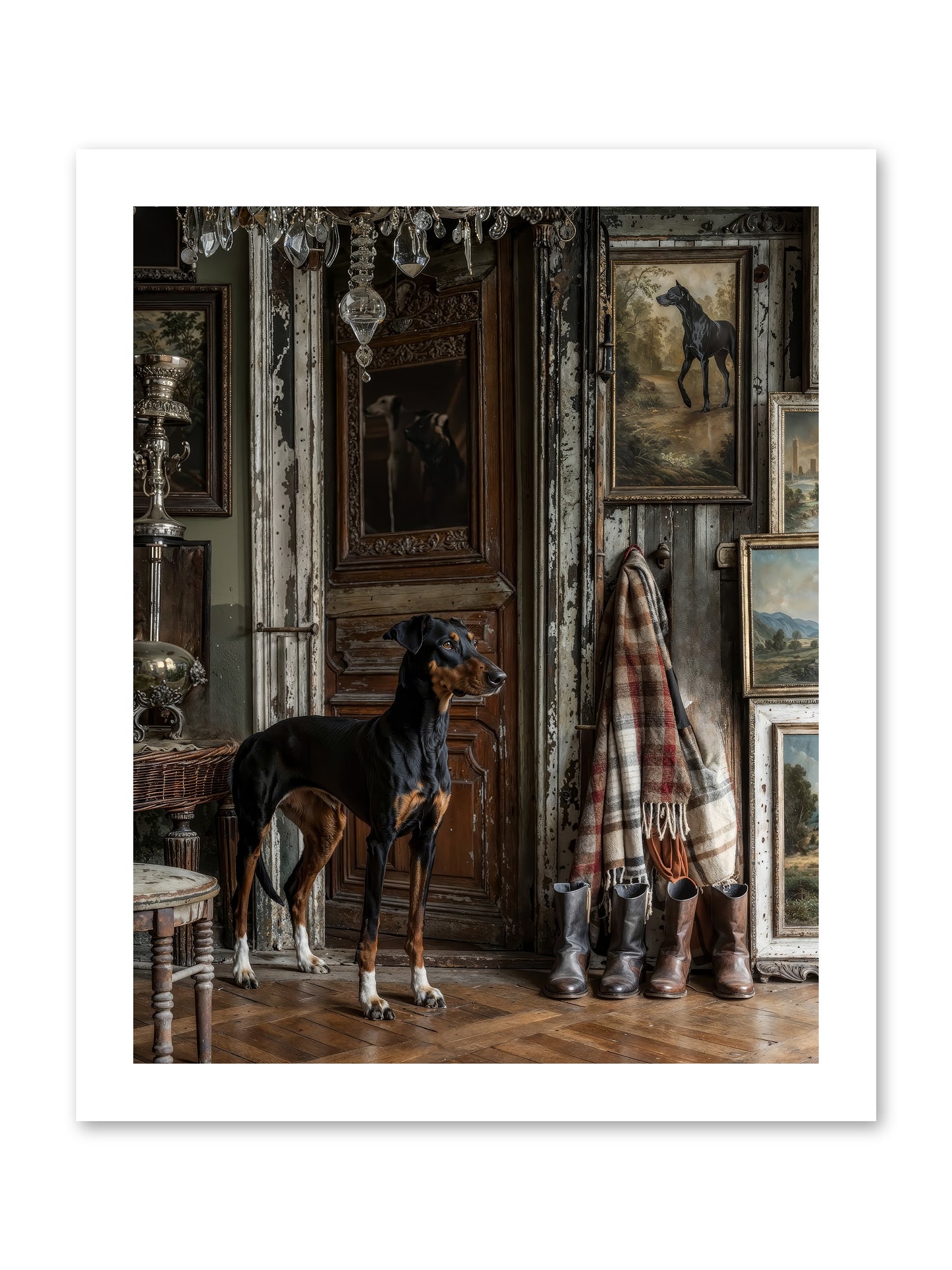 His Lordship Sir Fetch-A-Lot -- Loose Canvas Print 12x15