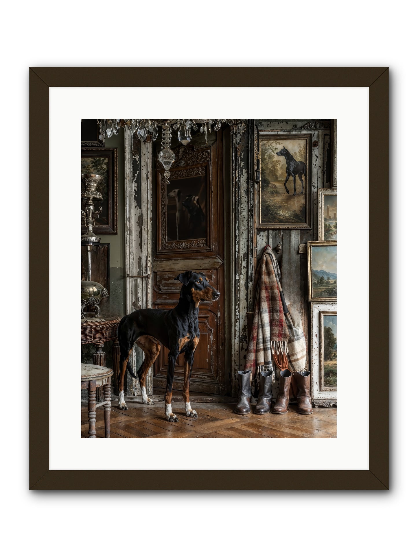 His Lordship Sir Fetch-A-Lot -- Framed Print - Black 16x20