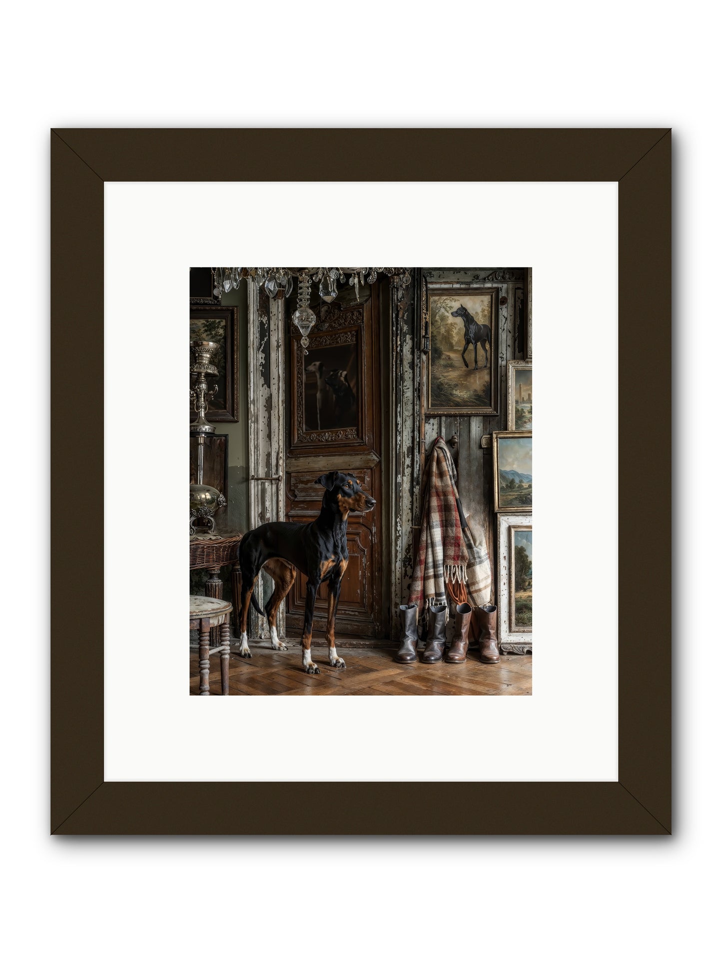 His Lordship Sir Fetch-A-Lot -- Framed Print - Black 8x10