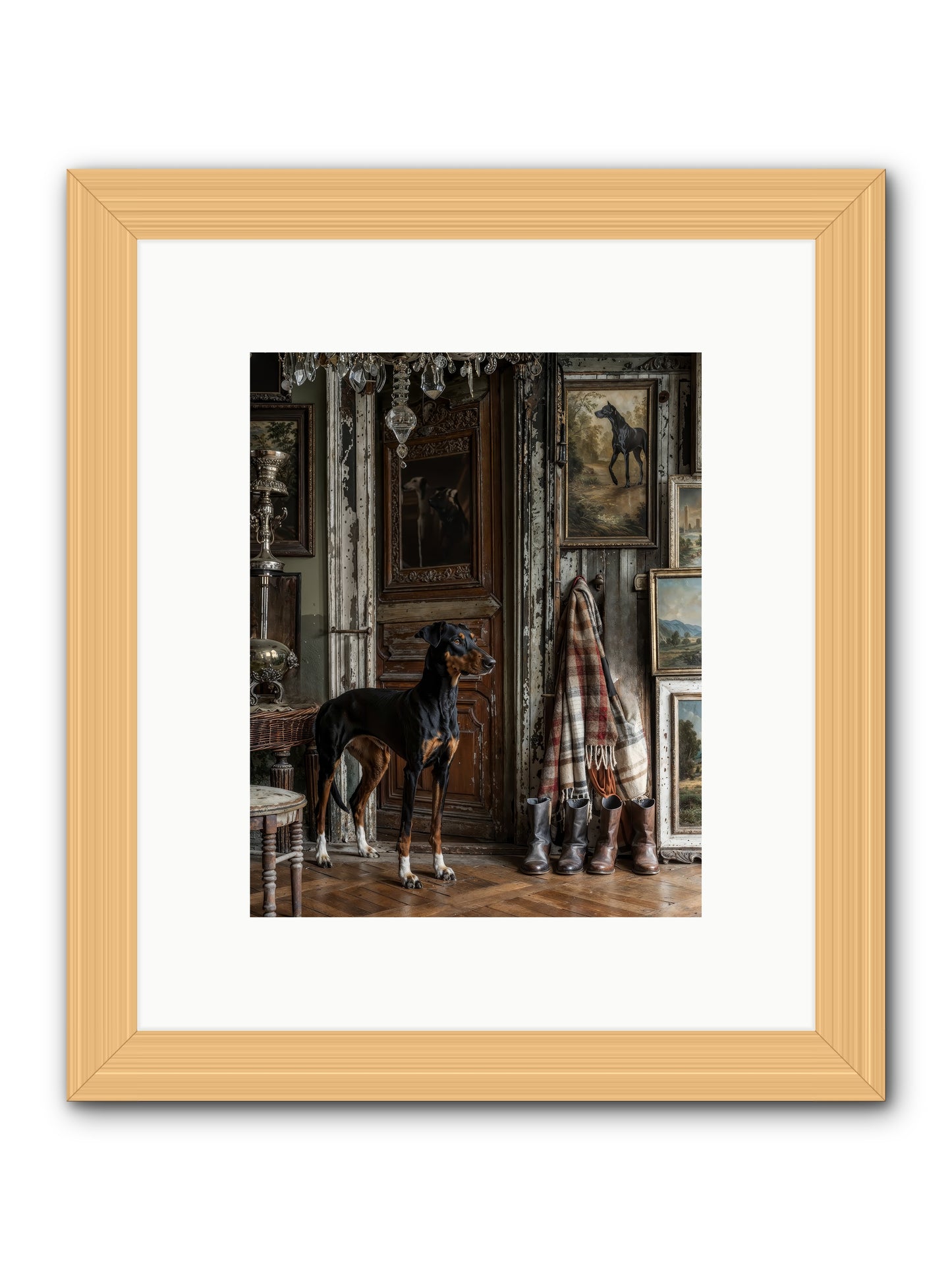 His Lordship Sir Fetch-A-Lot -- Framed Print - Natural 8x10