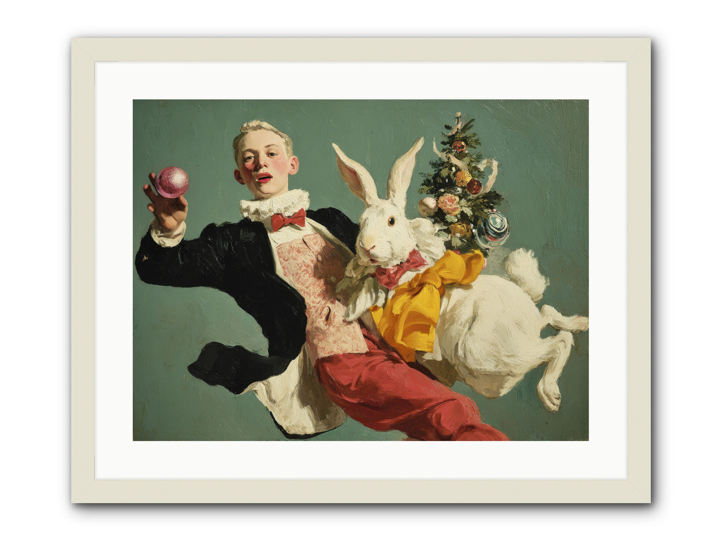 Holiday at House Clementine -- Framed Print - White 24x18