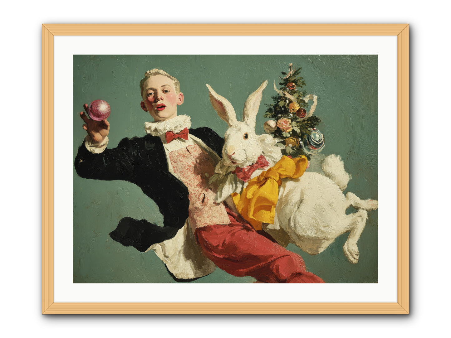 Holiday at House Clementine -- Framed Print - Natural 32x24
