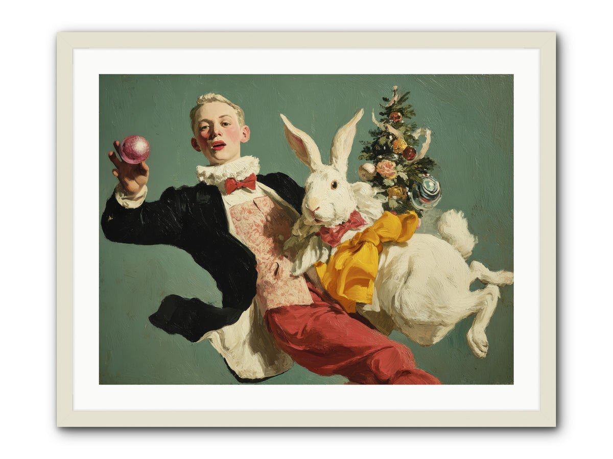 Holiday at House Clementine -- Framed Print - White 32x24