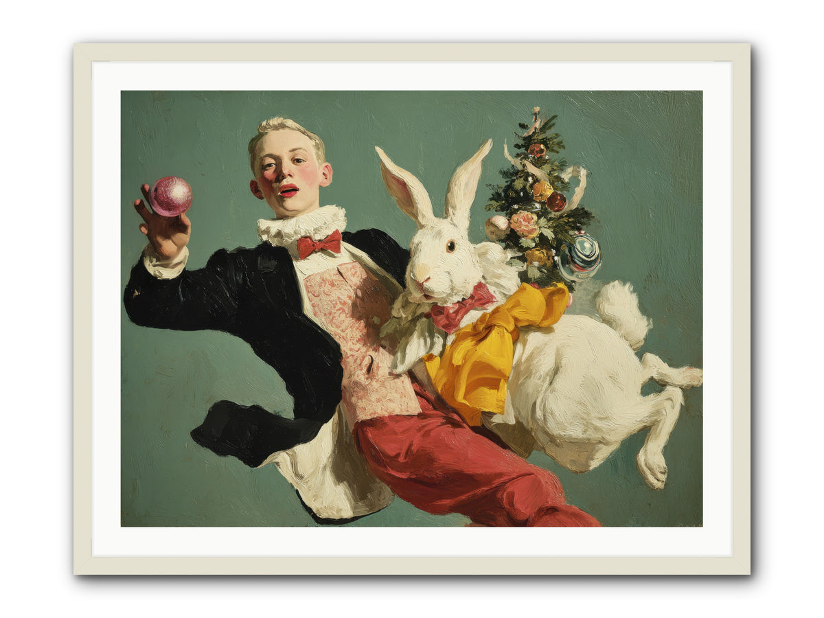 Holiday at House Clementine -- Framed Print - White 40x30