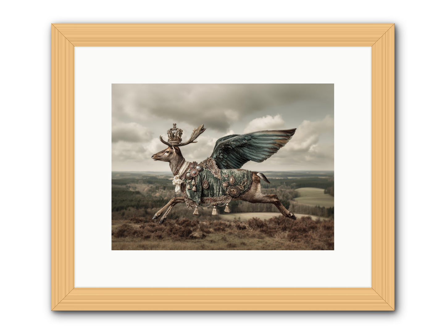 Hollow Field -- Framed Print - Natural 12x9