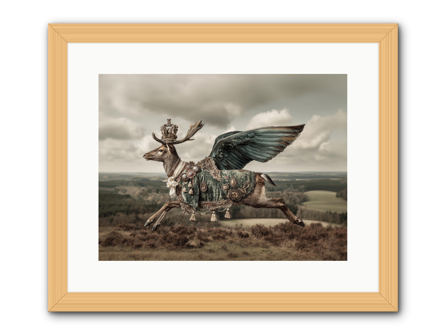 Hollow Field -- Framed Print - Natural 16x12