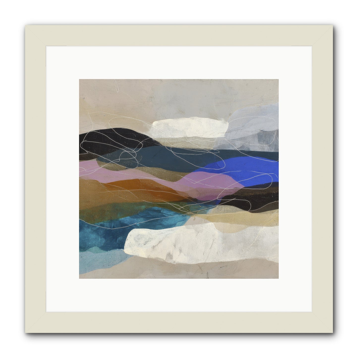 Hollow Tide -- Framed Print - White 12x12