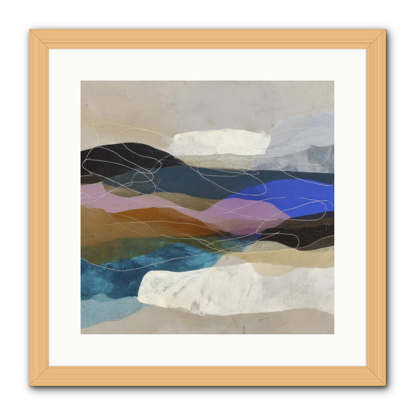 Hollow Tide -- Framed Print - Natural 16x16