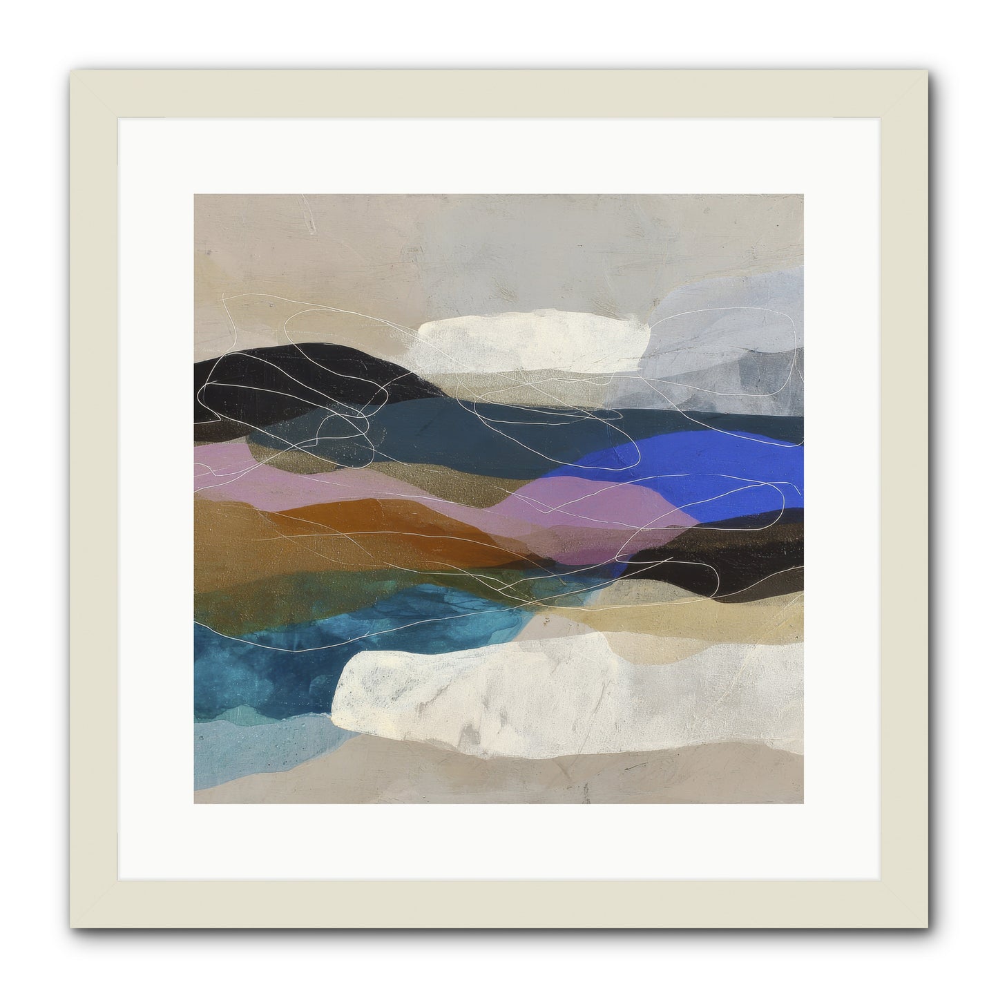 Hollow Tide -- Framed Print - White 16x16