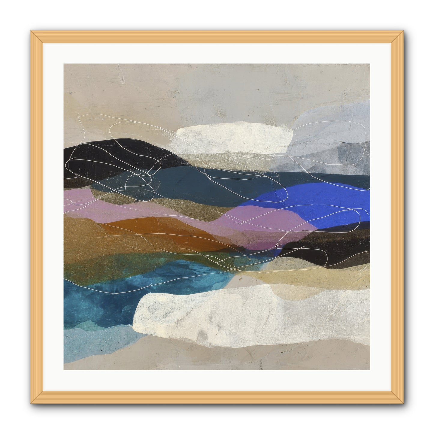 Hollow Tide -- Framed Print - Natural 30x30