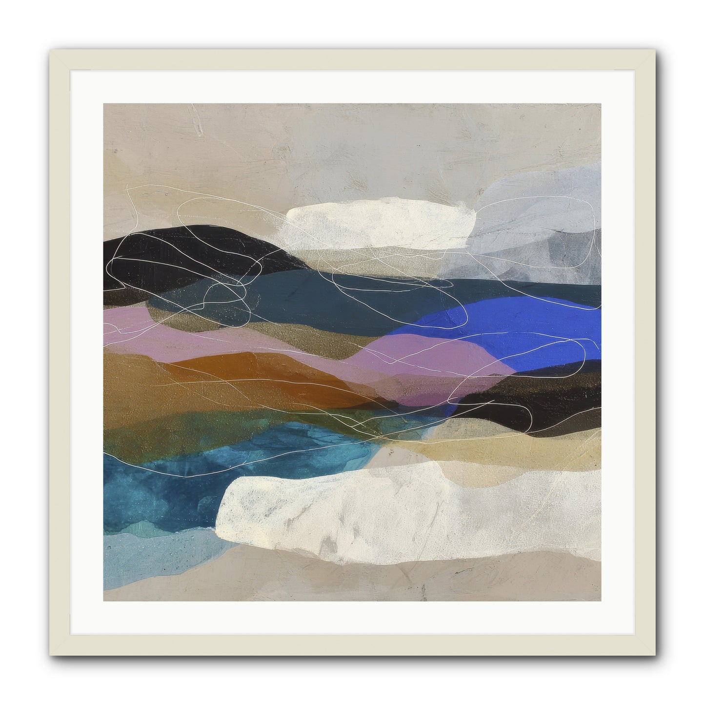Hollow Tide -- Framed Print - White 30x30