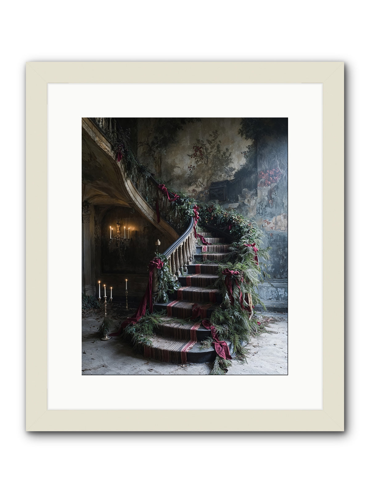 Hollybank Hall's Welcome -- Framed Print - White 12x15