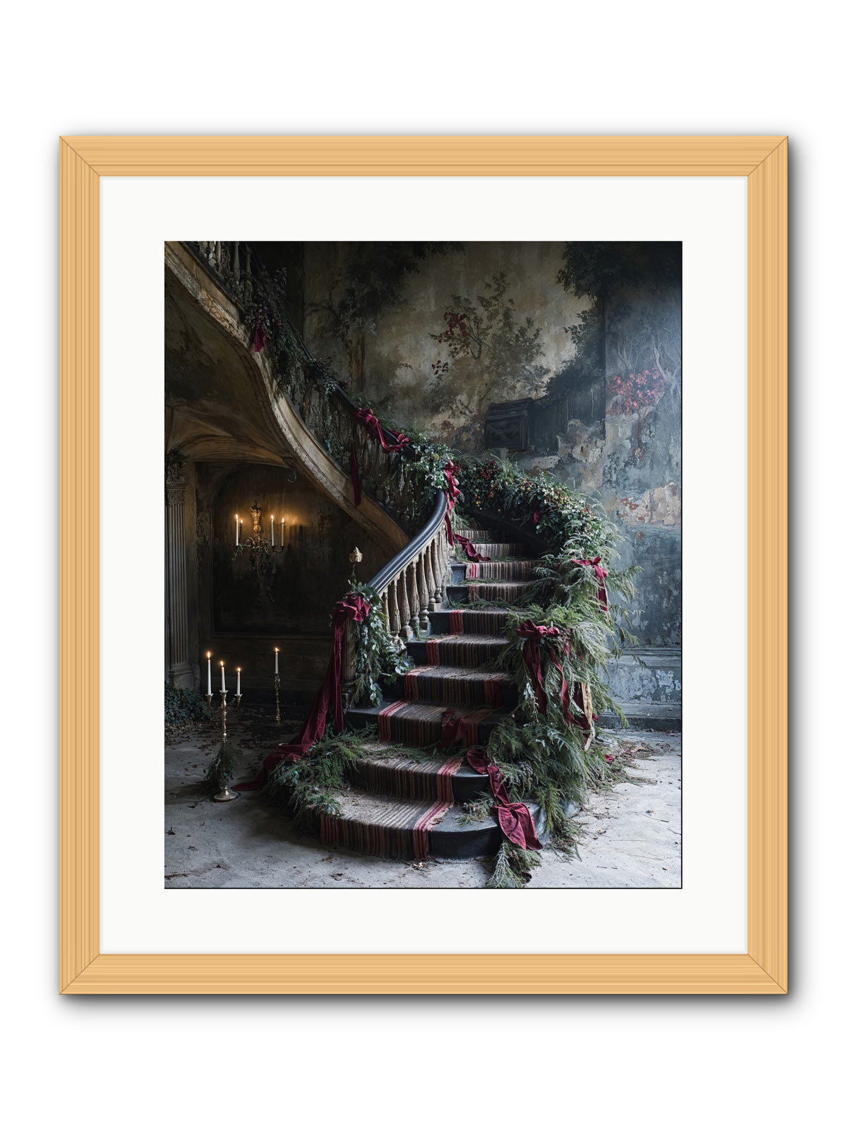Hollybank Hall's Welcome -- Framed Print - Natural 16x20