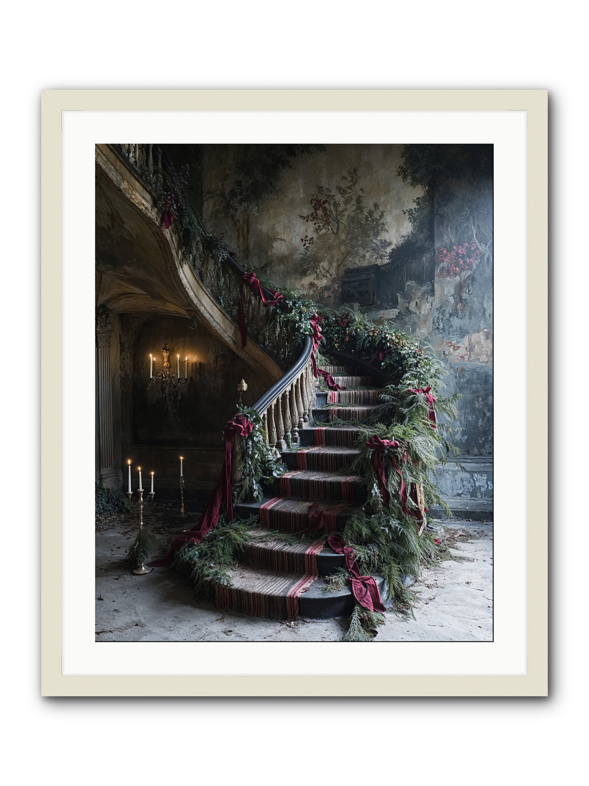 Hollybank Hall's Welcome -- Framed Print - White 24x30