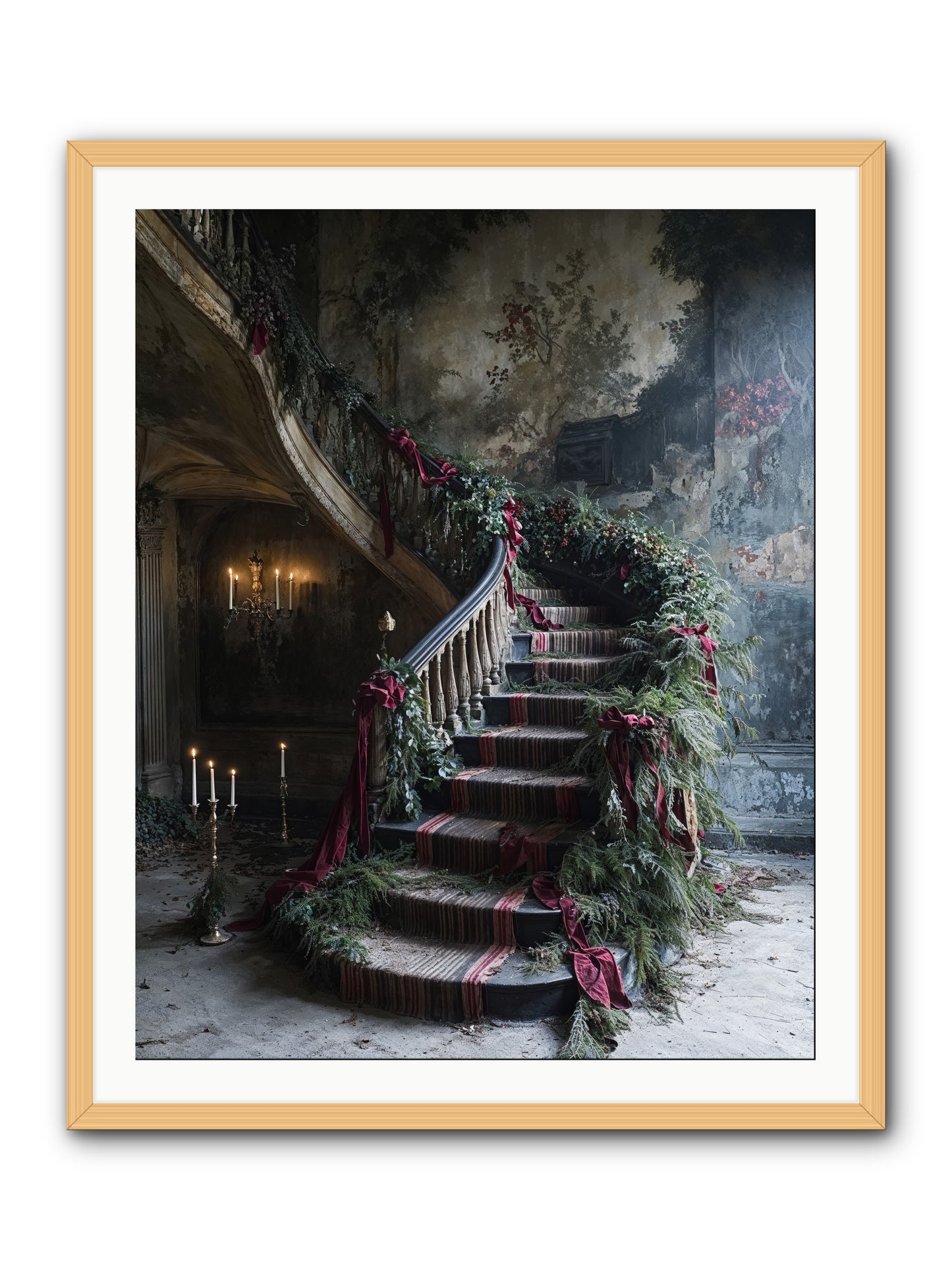 Hollybank Hall's Welcome -- Framed Print - Natural 32x40