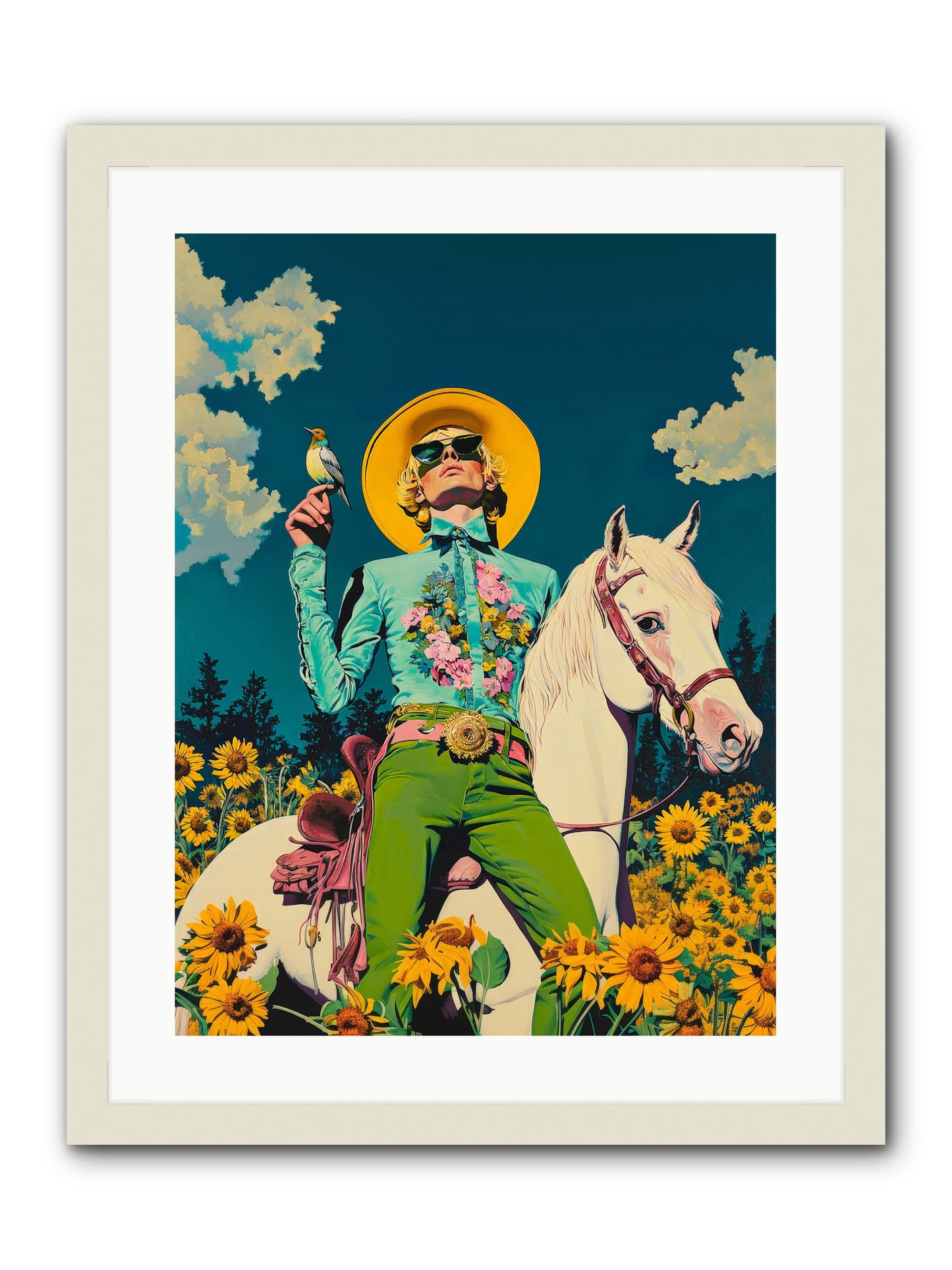 Honey-Dipped Desperado -- Framed Print - White 18x24