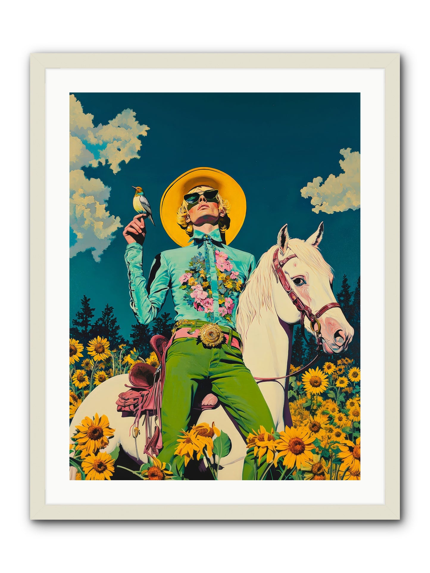 Honey-Dipped Desperado -- Framed Print - White 24x32