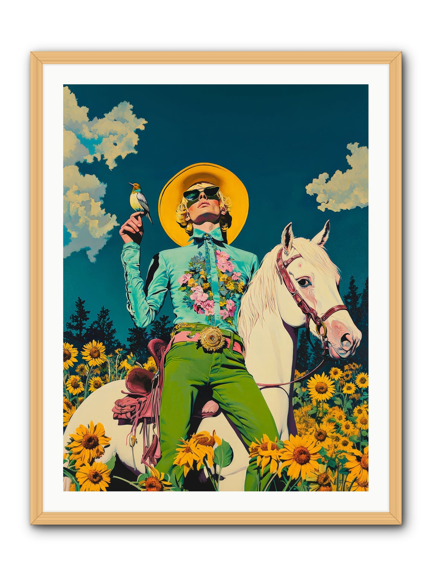 Honey-Dipped Desperado -- Framed Print - Natural 30x40