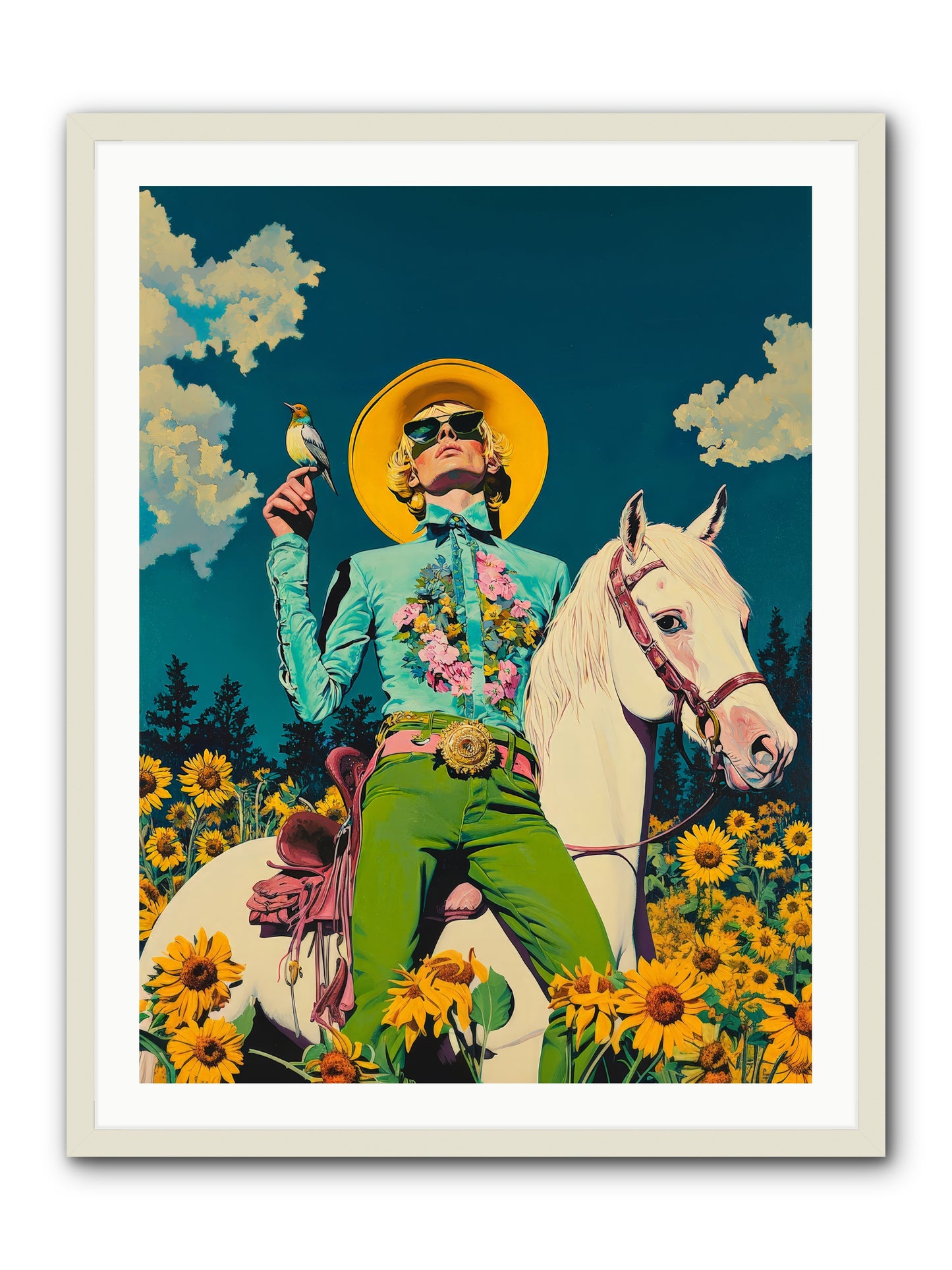 Honey-Dipped Desperado -- Framed Print - White 30x40
