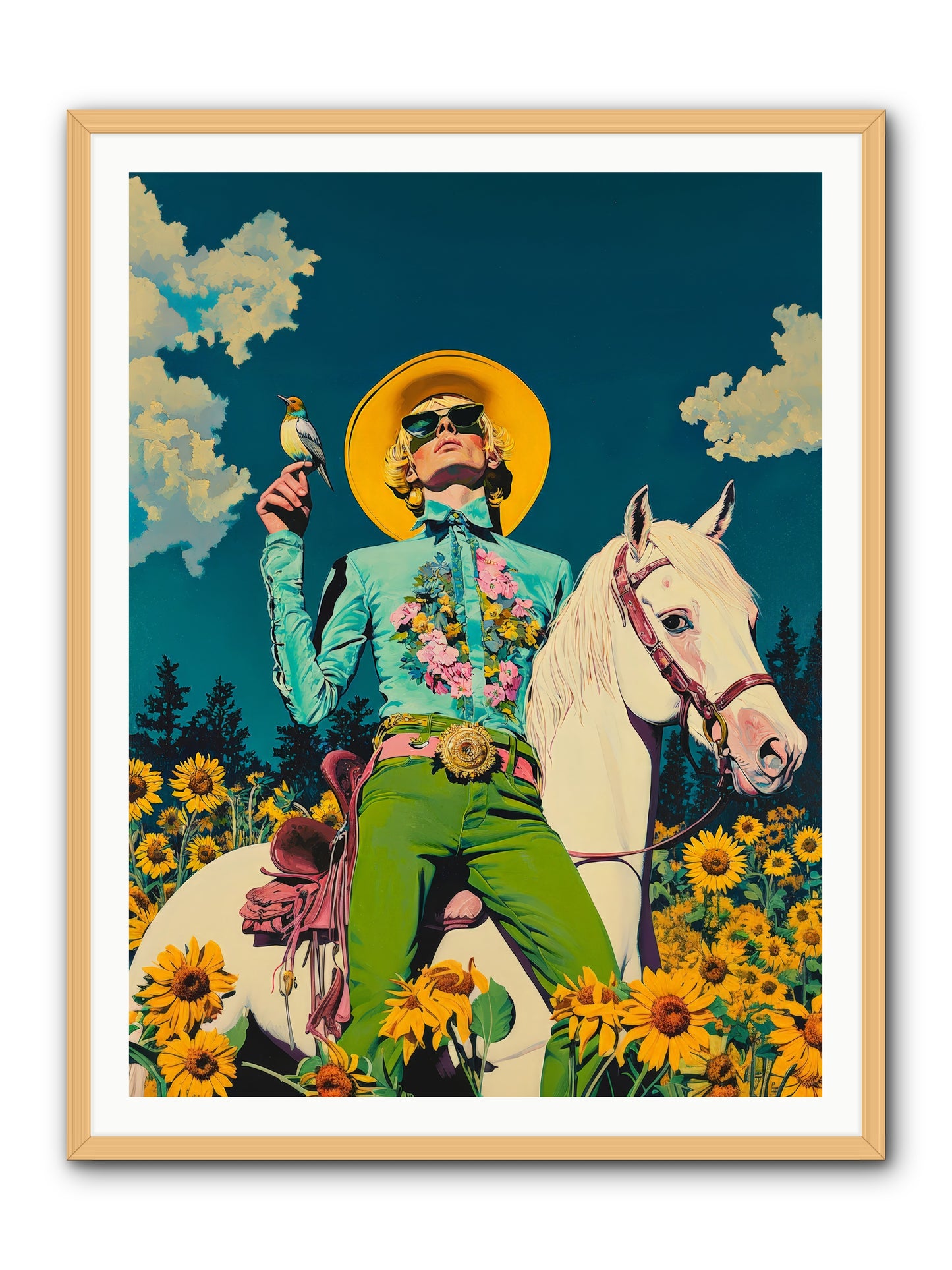 Honey-Dipped Desperado -- Framed Print - Natural 36x48