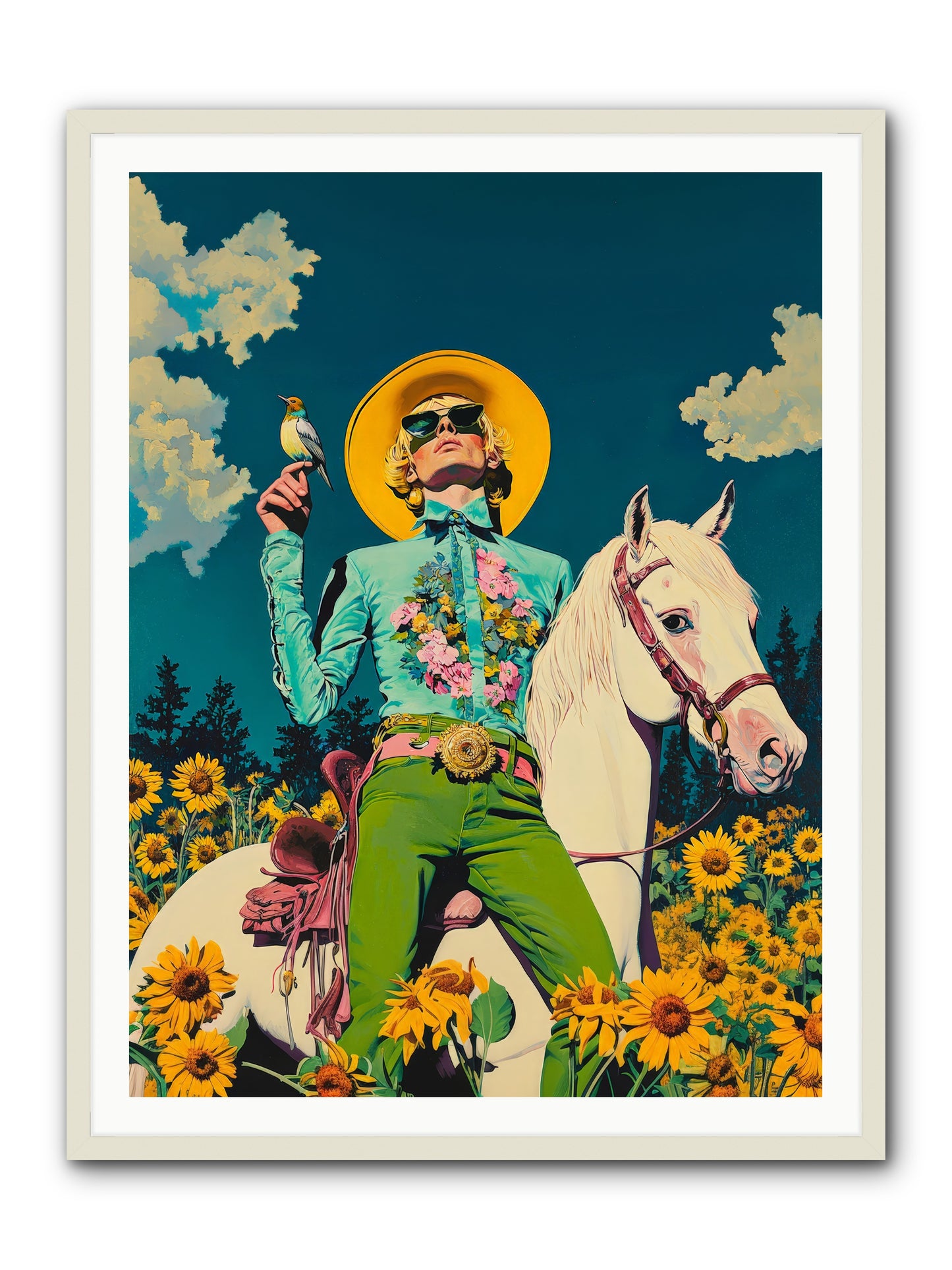 Honey-Dipped Desperado -- Framed Print - White 36x48