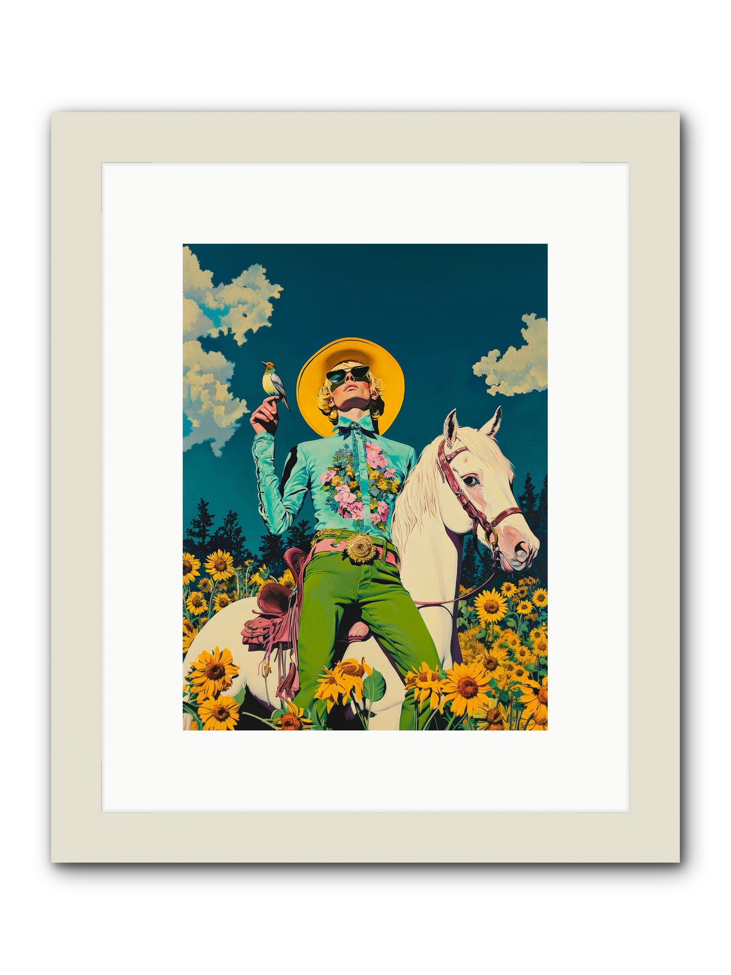 Honey-Dipped Desperado -- Framed Print - White 9x12