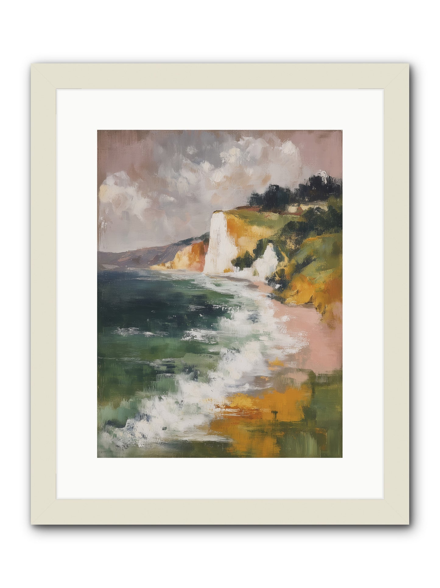Honeysuckle Summer -- Framed Print - White 12x16