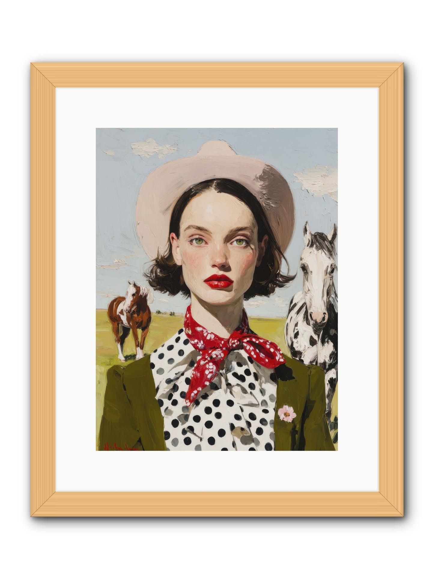 Hoofbeats Like Heartbeats -- Framed Print - Natural 12x16