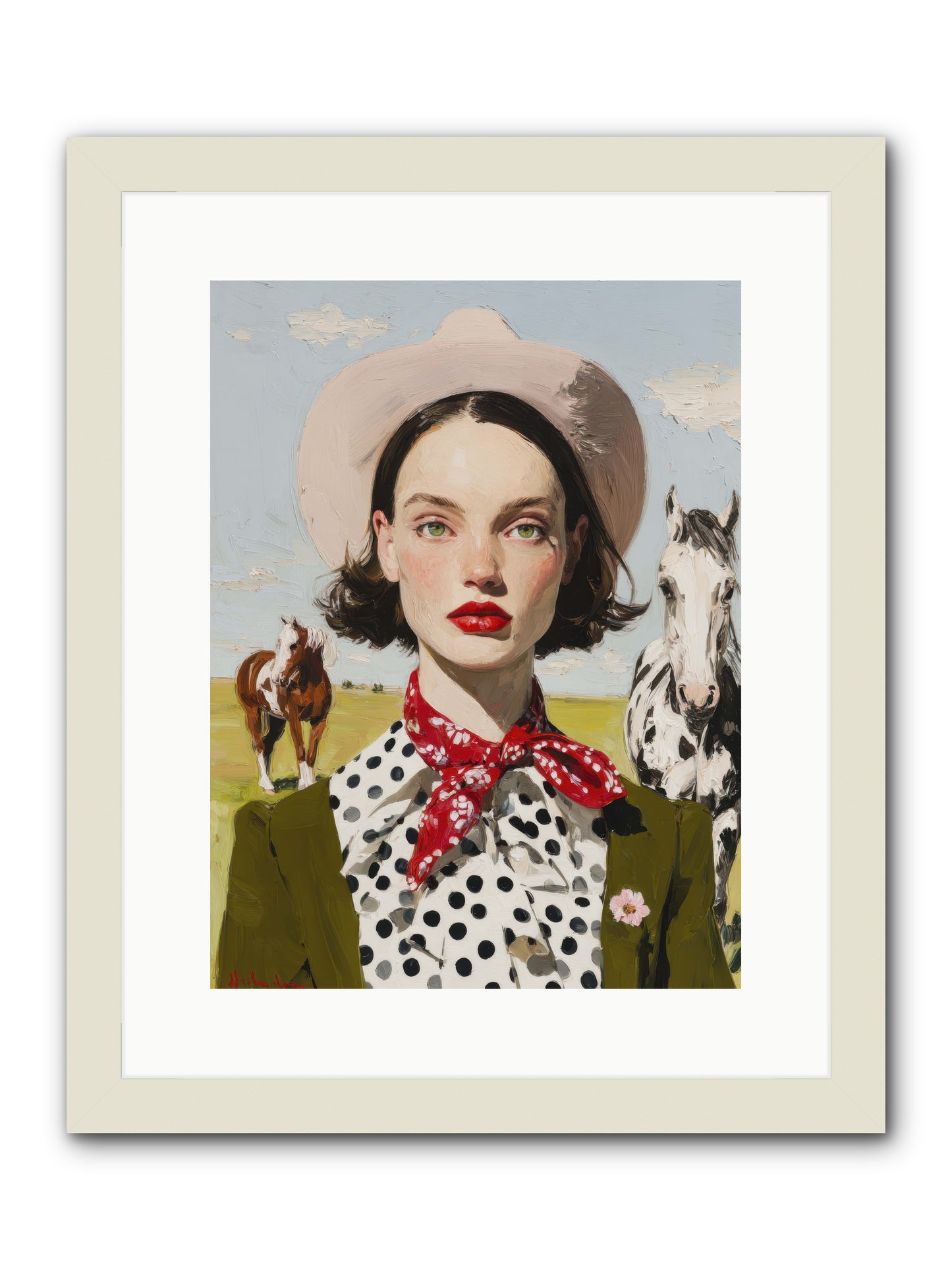 Hoofbeats Like Heartbeats -- Framed Print - White 12x16