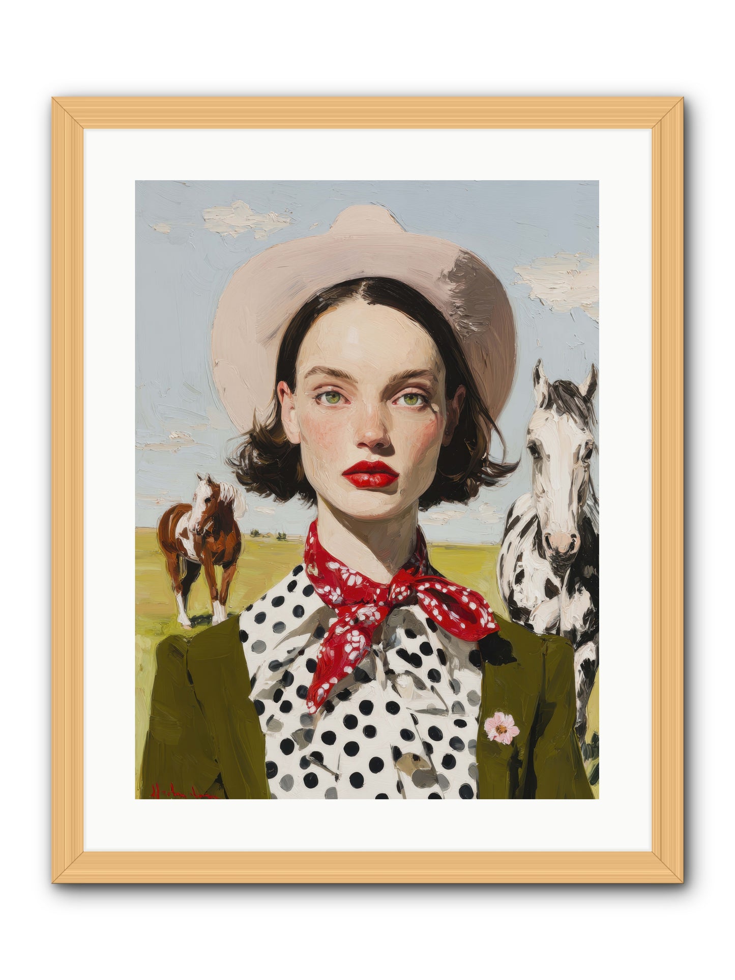 Hoofbeats Like Heartbeats -- Framed Print - Natural 18x24